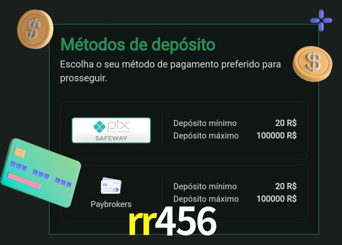 O cassino rr456 oferece uma grande variedade de métodos de pagamento